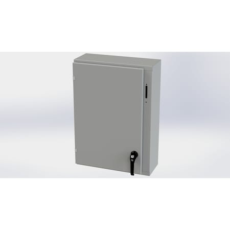 Saginaw Control & Engineering 2 Point Latch with Padlock Handle Electrical Enclosures, 30 in H, 10 in D, 21.38 in W, Carbon Steel SCE-30XEL2110LP